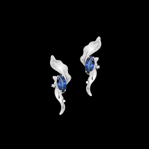 Interstellar Earrings - Blue Sapphire