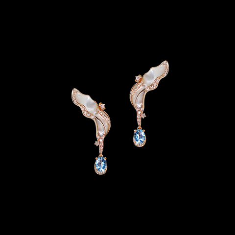 Solstice Earrings - Aquamarine