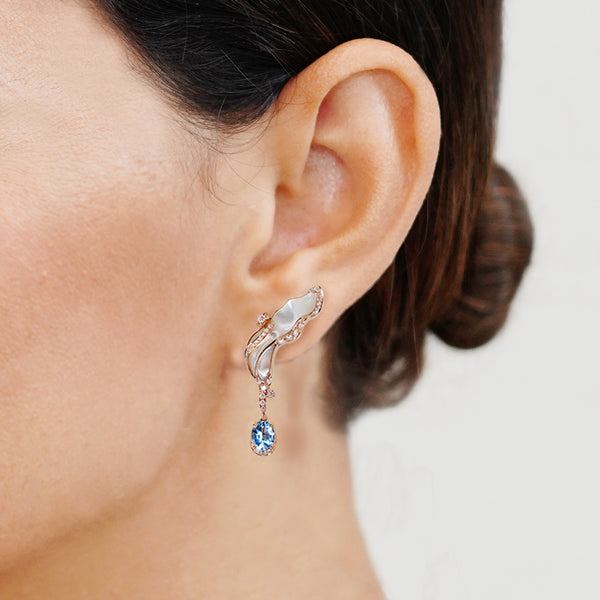 Solstice Earrings - Aquamarine