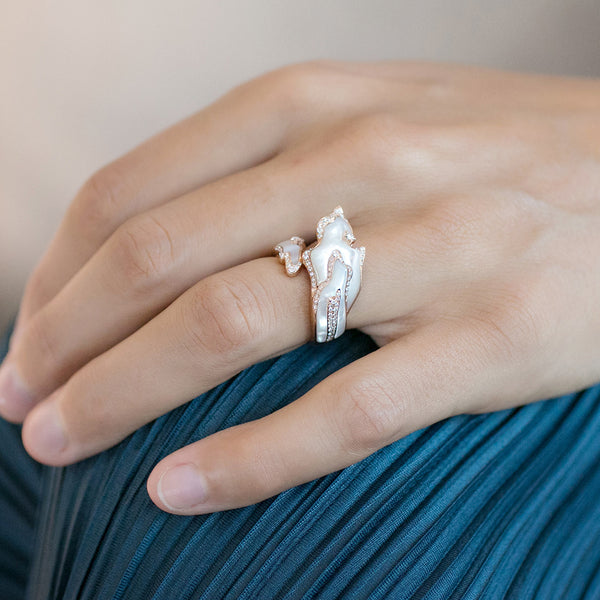 Galaxy Ring - White Mother of Pearl